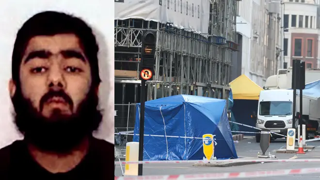 Terror attacker Usman Khan, and the scene today at London Bridge