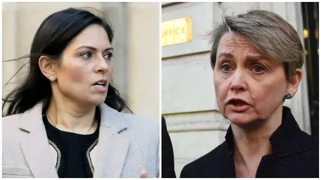 Priti Patel blamed a previous Labour government after Yvette Cooper blamed the current administration