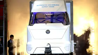 A driverless lorry, which will soon be seen on our roads