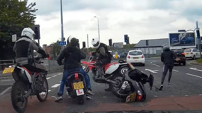 The moped rider were intercepted in Manchester last month