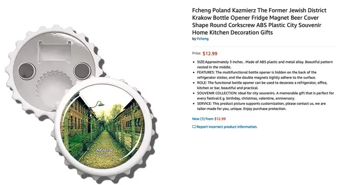 Suppliers were selling Auschwitz-themed Christmas decorations on Amazon