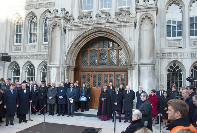 A vigil in Guildhall Yard, London, to honour the victims off the London Bridge terror attack