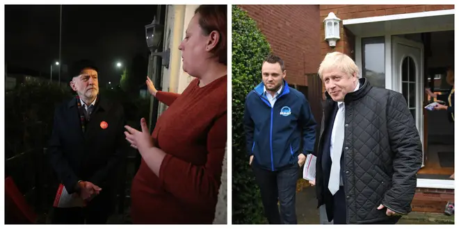 Jeremy Corbyn and Boris Johnson on the campaign trail