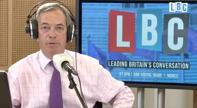 Nigel Farage was broadcasting from the EU Parliament in Brussels