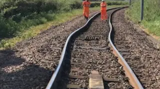 Train lines buckled in the heat near Glasgow
