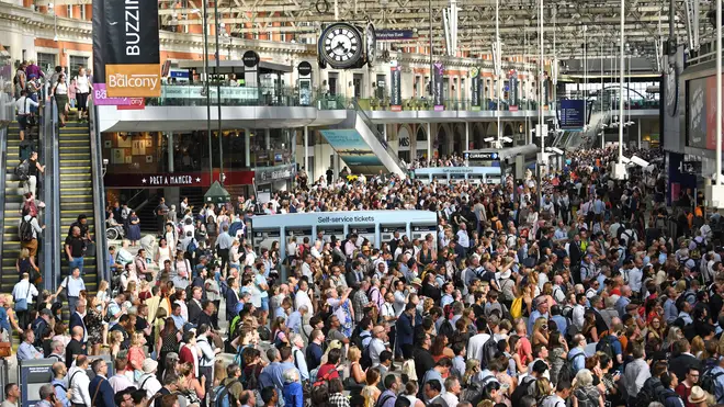 Huge crowds at Waterloo as commuters try to get home
