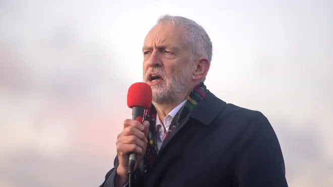 Labour Party leader Jeremy Corbyn during a rally in Whitby, while on the General Election campaign trail
