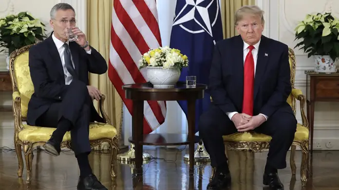 Donald Trump meets NATO Secretary General Jens Stoltenberg