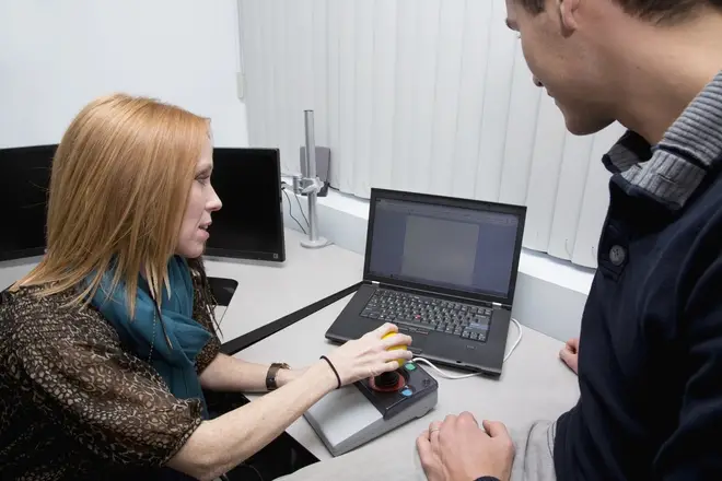 Training to use a computer with special functions for people with disabilities