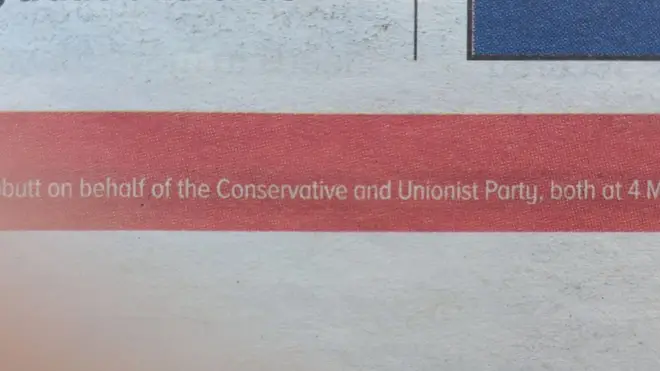 The small print on one of the election leaflets disguised as a newspaper