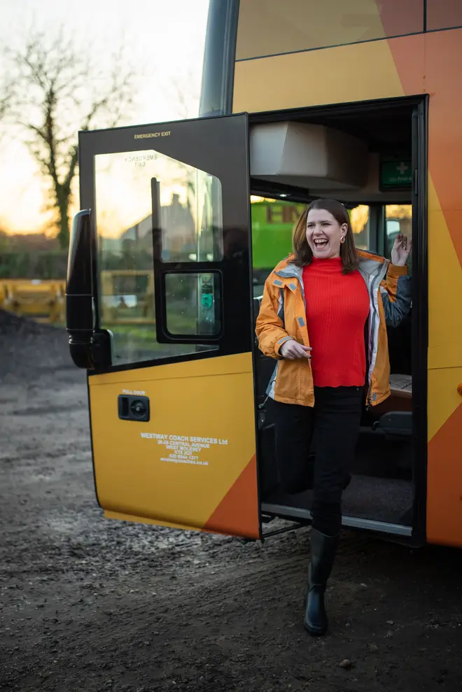 Jo Swinson and her bus
