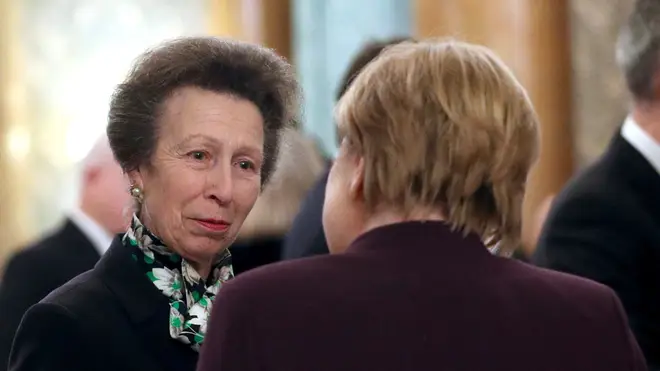 Princess Anne also chatted to German leader Angela Merkel during the event
