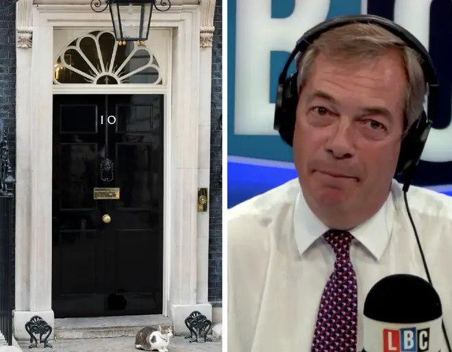 Nigel Farage was critical of the decision to fly the English flag outside Downing Street