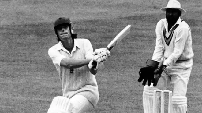 England batsman and team captain Bob Willis in action batting