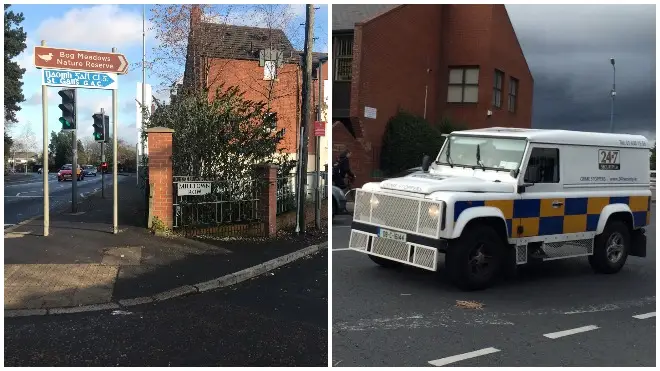 A grenade was thrown at a police land rover in Milltown Row