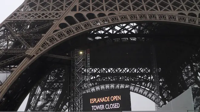 The Eiffel Tower is closed because of the Paris strike
