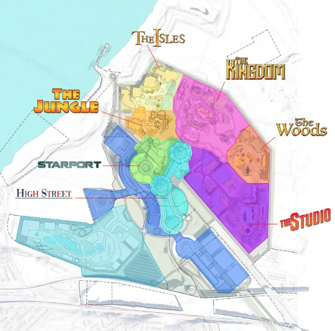The park will have six distinct zones for people to enjoy