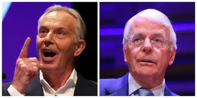 Tony Blair and Sir John Major