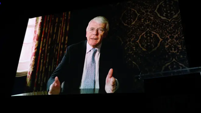 Sir John Major appeared via videolink
