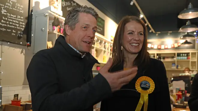 Hugh Grant campaigned with the Liberal Democrats in a bid to help unseat Dominic Raab