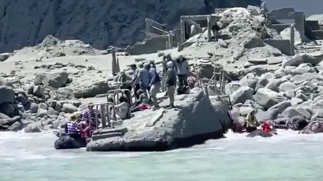 People awaiting rescue on the island