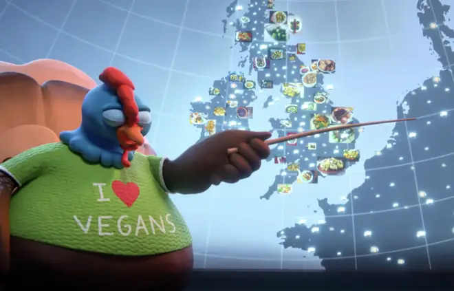 The controversial turkey wearing a vegan jumper