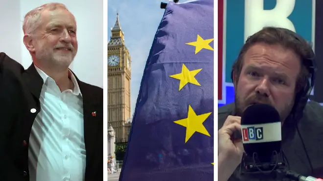Jeremy Corbyn, EU flag, James O'Brien
