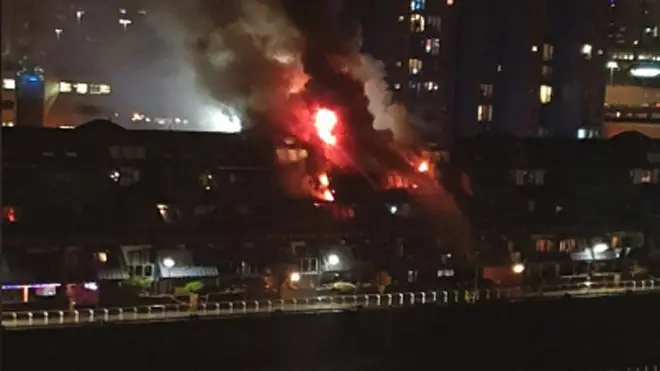 The huge blaze at the flats in Glasgow