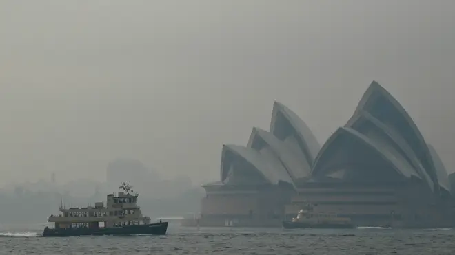 Sydney's iconic landmarks were clouded by smoke