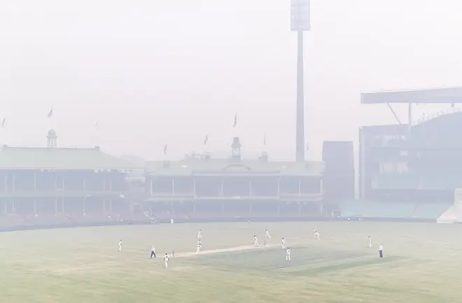 Sydney Cricket Ground was covered in smoke during a game