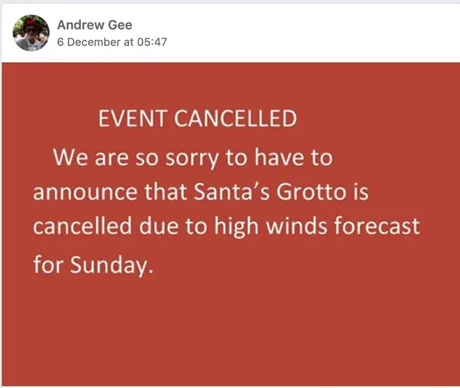 When the event was initially cancelled, it was posted on Facebook