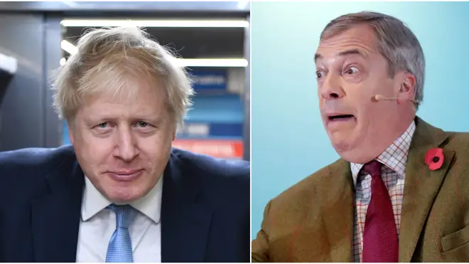 Mr Farage fears a "sell-out Brexit" under a Boris Johnson government