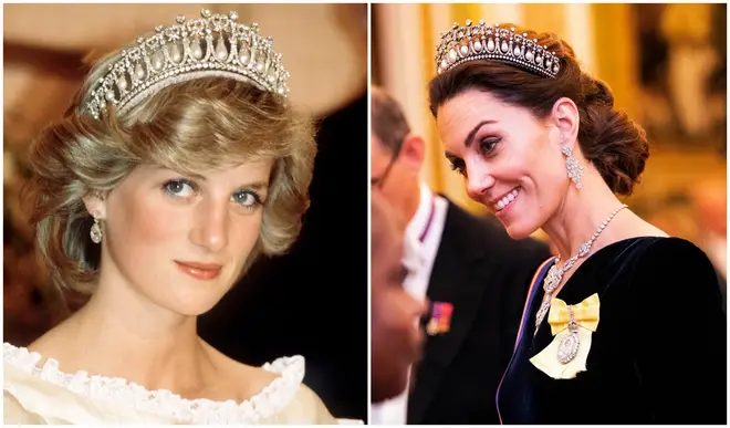 The Duchess of Cambridge opted for a tiara once owned by Diana, Princess of Wales for a glittering reception at Buckingham Palace