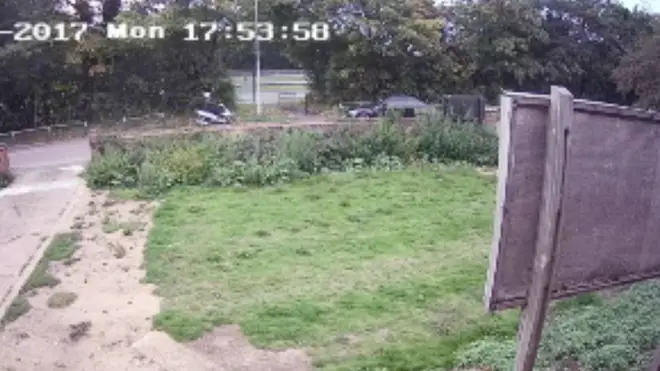 The chilling incident was caught on CCTV in Watford