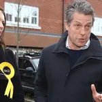 Hugh Grant posted "there goes the neighbourhood" after the exit poll was published