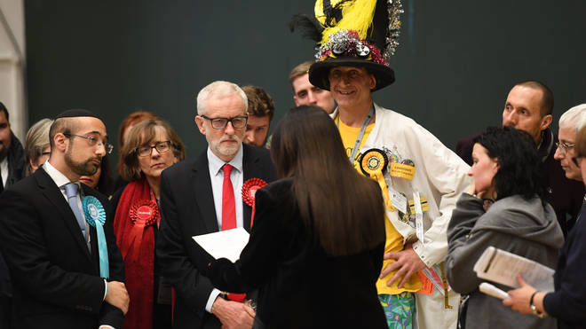 Jeremy Corbyn at his count in Islington North