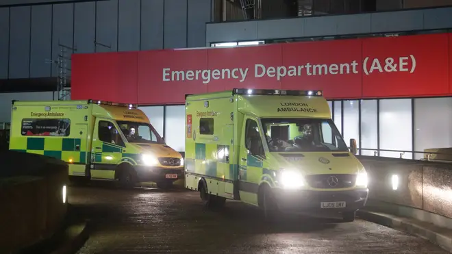 Ambulances outside St Thomas' Hospital A&E