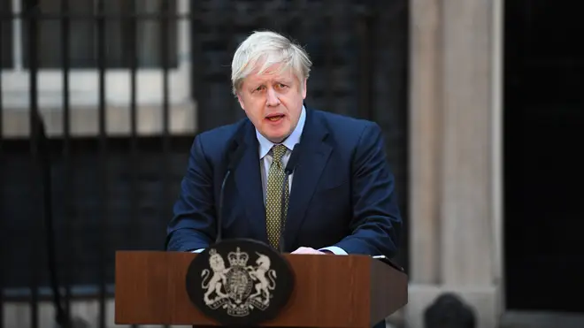 Prime Minister Boris Johnson speaks outside 10 Downing Street