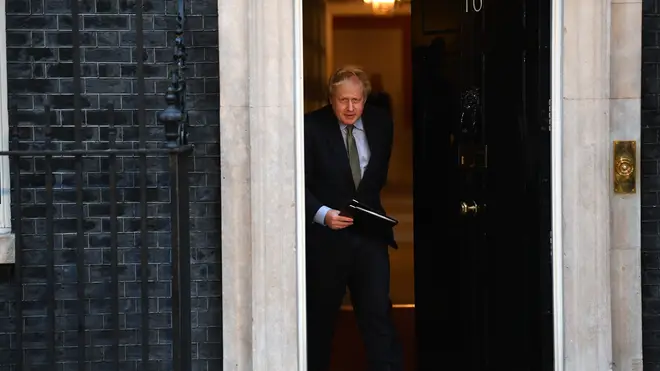 The PM leaves No 10 to make his speech