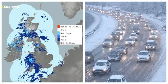 Hill snow is expected in Wales, Scotland and England