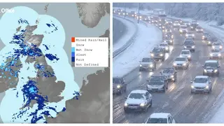 Hill snow is expected in Wales, Scotland and England