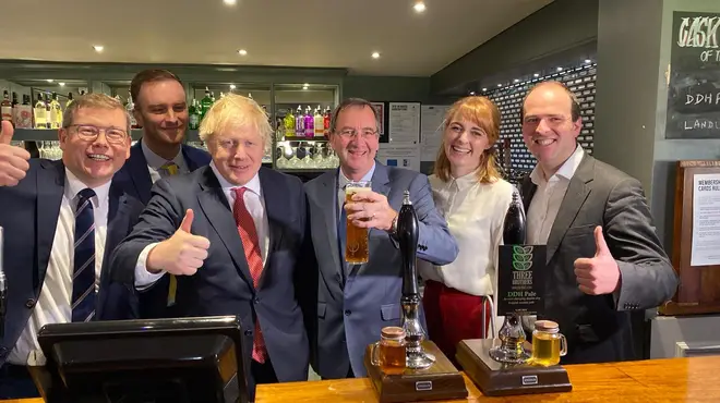 Boris Johnson has been celebrating in Sedgefield