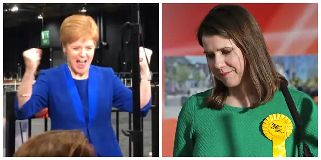 The clip appeared to show Nicola Sturgeon celebrating Jo Swinson losing her seat