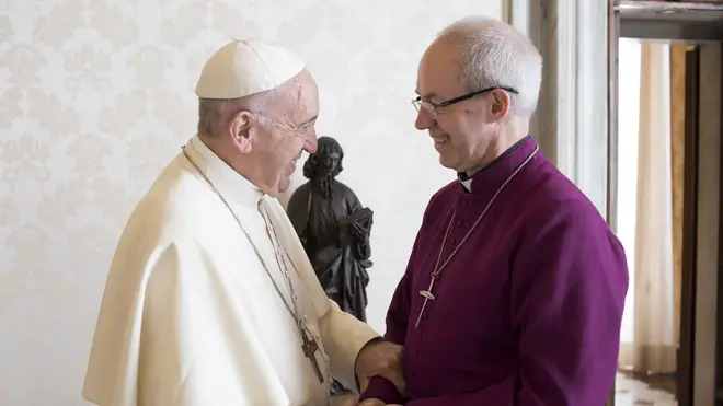 The Archbishop met the Pope and joked about football