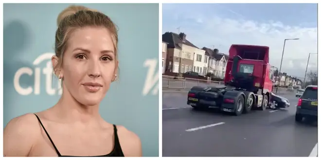 Ellie Goulding stopped to check on the driver