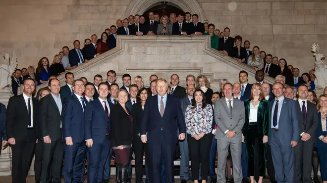 The Prime Minister poses with the new MPs
