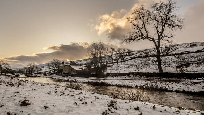 Snow blanketed some parts of Yorkshire on Monday