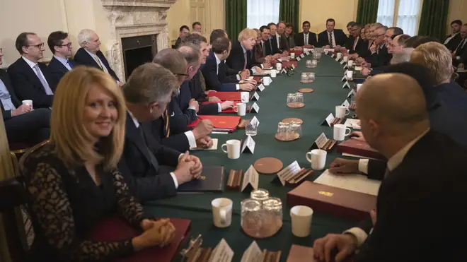 Boris Johnson addresses his Cabinet