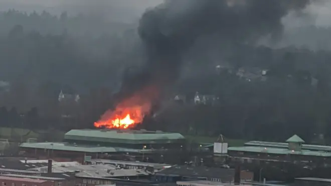 Emergency services were responding to the major fire in Reading