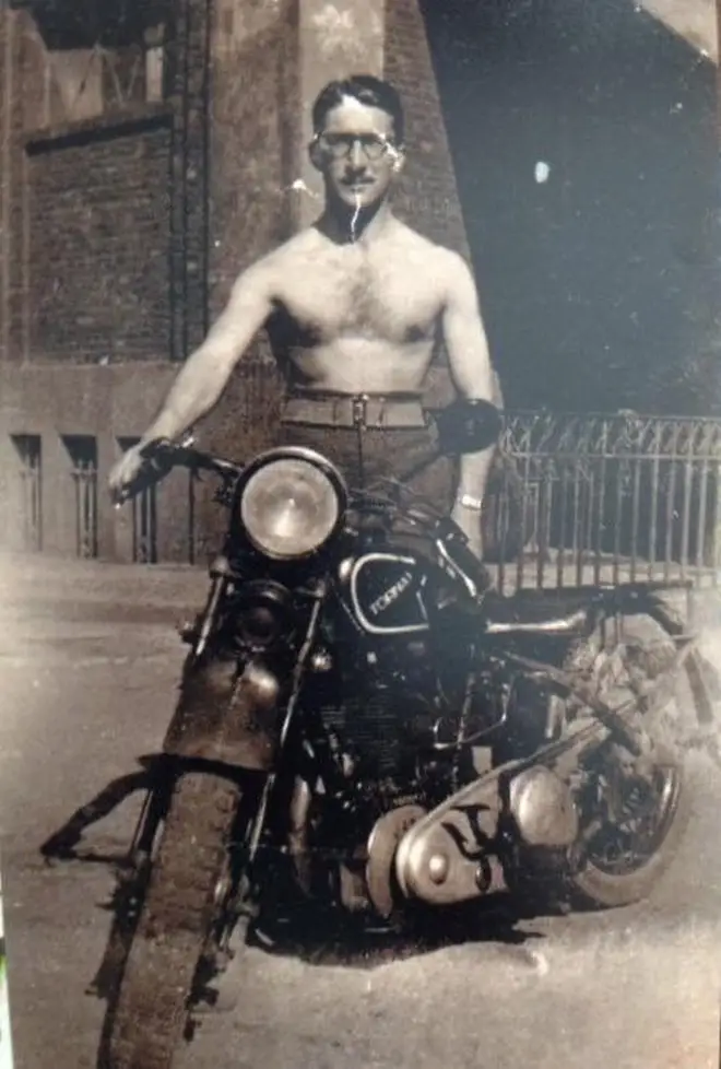 Mr Jenkins pictured on his motorbike in World War 2